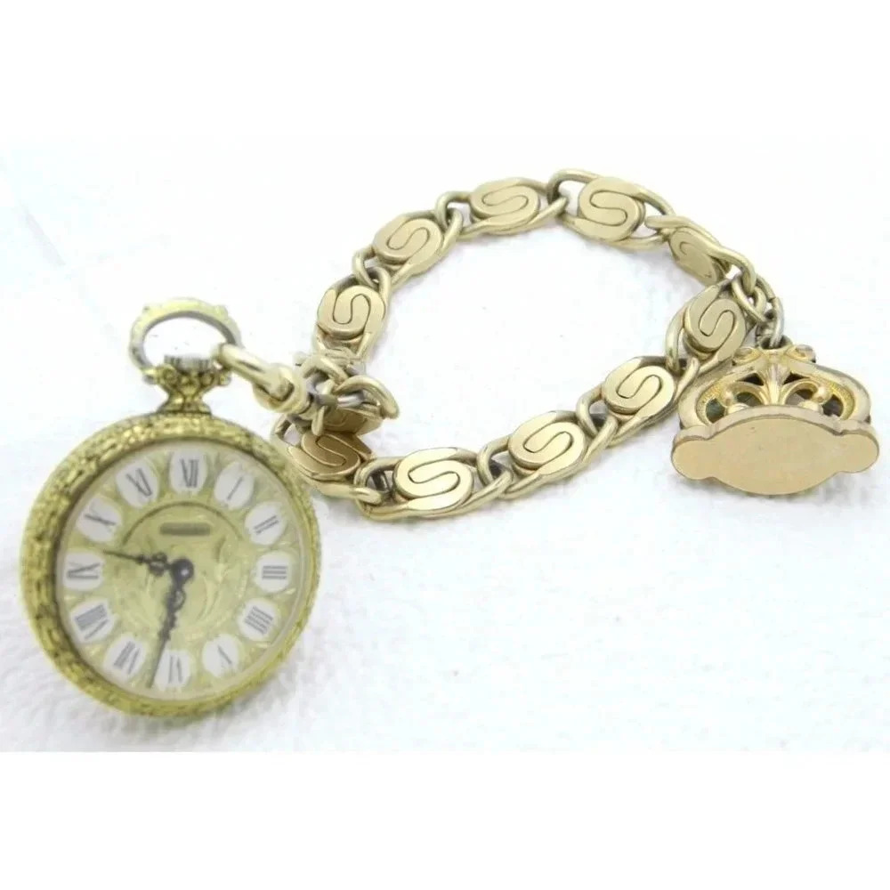 Vintage Cardow Art Nouveau Style Winding Swiss Made 17 Jewel Pocket Watch FOB